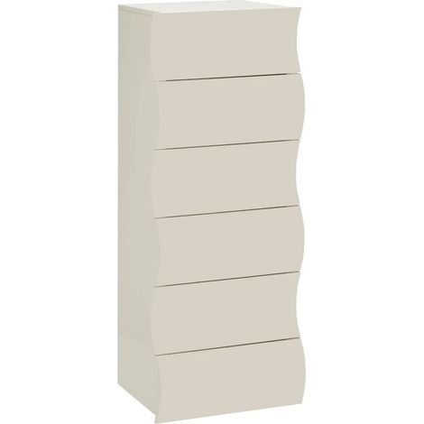 Cassettiera 6 Cassetti in Legno Beige Cachemire per Camera Ingresso (1/4)