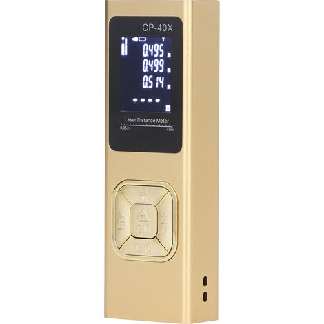 Digitales Laser-Entfernungsmessgerät mit hoher Genauigkeit, tragbar und mit hintergrundbeleuchtetem LCD-Display (40 Meter). (1/5)