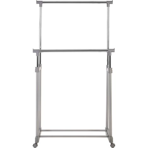 Premier Housewares Clothes Hanging Double Rail with Wheels (1/5)