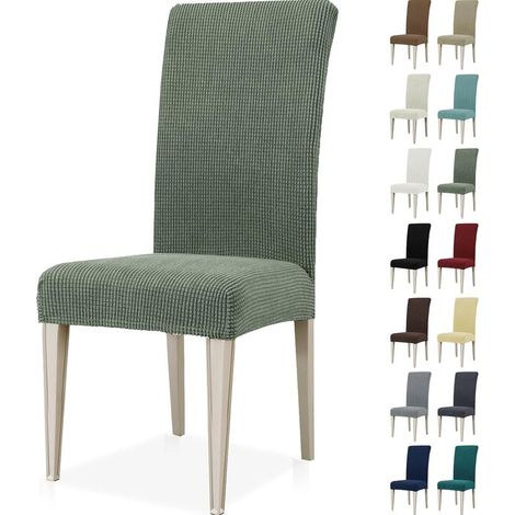 CCYKXAHousse de Chaise 6 Pièces, Extensible Housse Chaise Salle à Manger, Universel Housse pour Chaise, Housses de Chaises Lavable, Vert Clair (1/5)