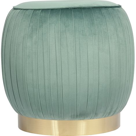 Pouf contenitore Lyla in velluto verde menta (1/3)