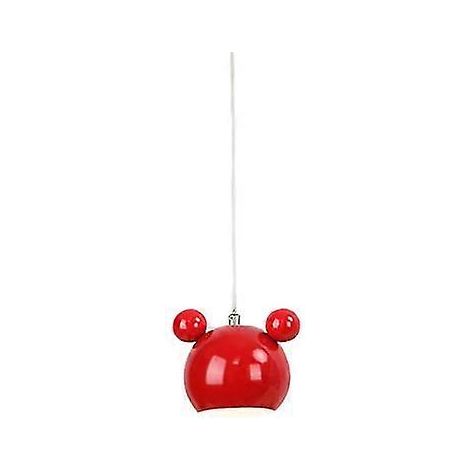 Suspension Mickey moderne en fer coloré pour salle à manger, chambre, chambre de bébé, décoration nordique, culot E27 (rouge) (1/5)