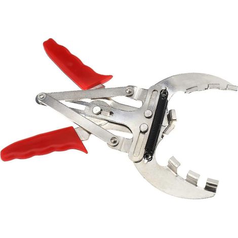 Compresseur de segments de piston, pince à cliquet pour segments de piston de voiture, clé pour extraire les segments de piston (1 pièce, rouge) (1/5)