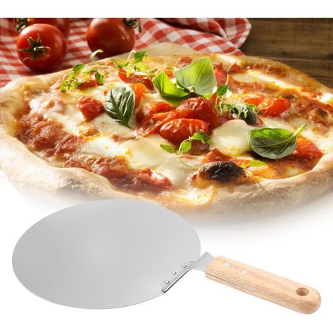 Küchenhelfer aus Edelstahl: Runder Pizzaspatel, Schaufel für Gebäck und Kuchen (1/5)