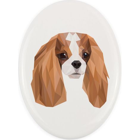 Cavalier King Charles Spaniel - Teller mit Foto und geometrischer Aufschrift von Art-Dog (1/4)