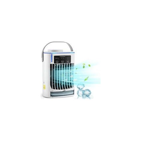 Tragbarer Klimaventilator, Mini-Luftkühler, drei Windgeschwindigkeiten, zwei Betriebsmodi, großer 500-ml-Wassertank (1/5)