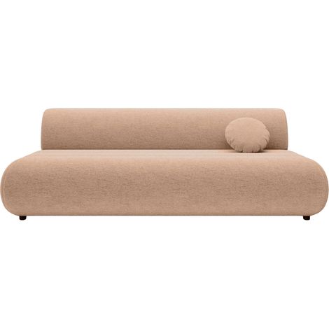 BORDILLA - Canapé droit convertible tissu chenille 3 places Café (1/5)