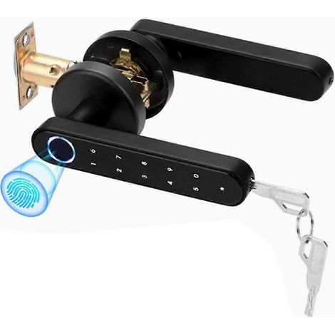 Serrure intelligente à carte RFID avec mot de passe empreinte digitale et mot de passe, compatible avec l'application Smart Living et les portes intérieures en bois et en métal. (1/5)