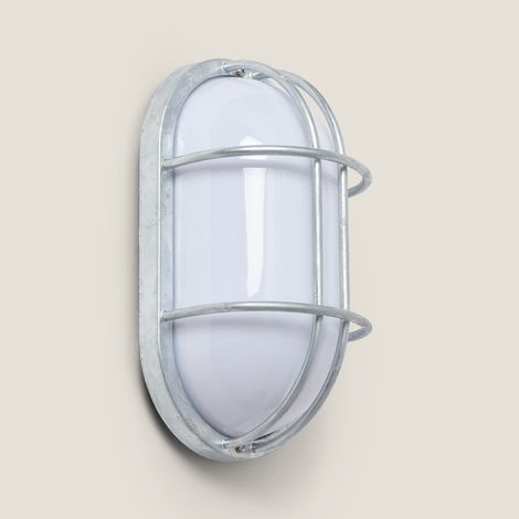 Plafonnier Extérieur Ovale 260x146 mm  Acier Galvanisé Fjord  Argent
