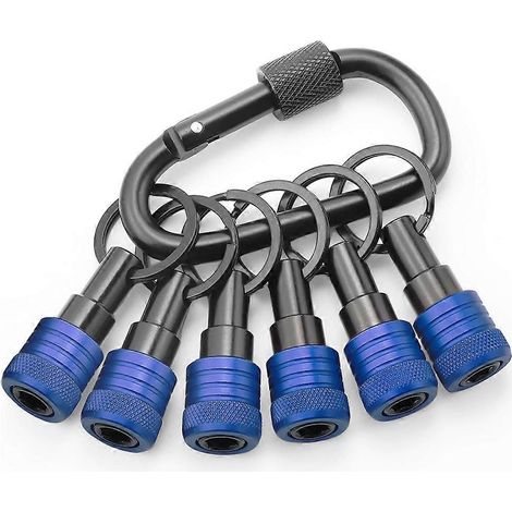 Enhanced Non-Slip Bit Holder Key Chain 6pc, Drill Bit Holder for 1/4 Inch Hex Shank Bits, Bit Holders for Impact Driver (1/5)