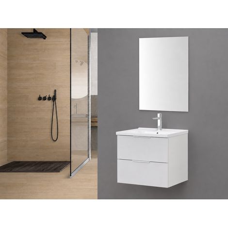 Composizione bagno sospesa Rialto Feridras 60 cm bianco (1/4)