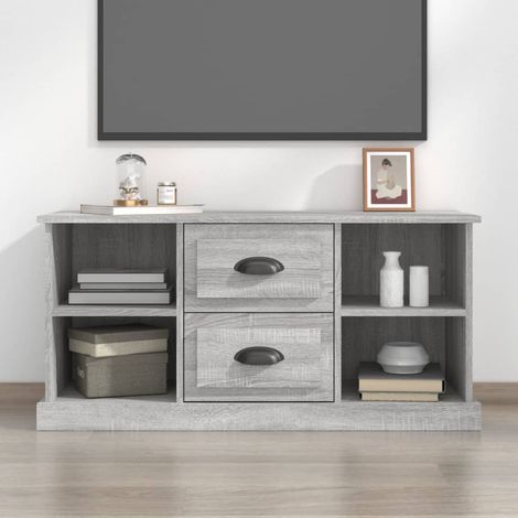 Meuble TV sonoma gris 99,5x35,5x48 cm bois d'ingénierie (1/5)