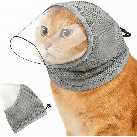 Muselière pour chat - Maille respirante - Museau souple en TPU - Résistante aux morsures - Pour le bain et la coupe des griffes - Taille M (1/5)