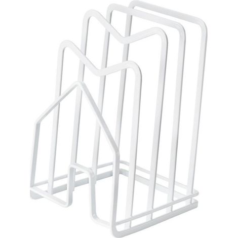 Support de rangement pour planches à découper, porte-couvercles multifonction pour casseroles et poêles, en fer, bonne ventilation, organiseur de plan de travail de cuisine, blanc, taille standard (1/5)