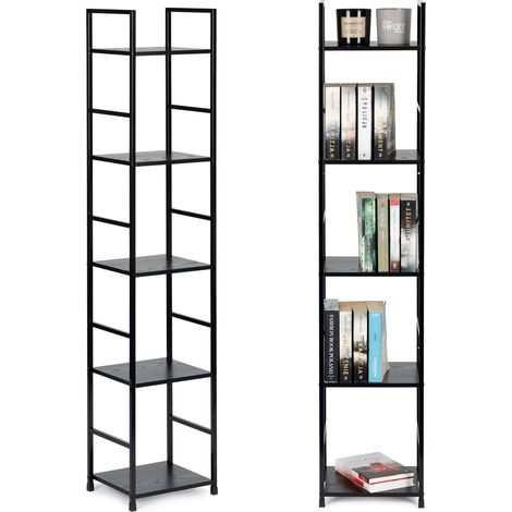 Libreria moderna in legno con struttura in metallo LOFT 5 ripiani