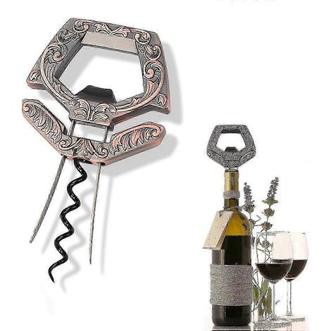 Ouvre-bouteille et débouchon 3 en 1 Ah So à deux branches, idéal pour les connaisseurs. Il permet de retirer facilement les bouchons de vin anciens et fragiles. (C)