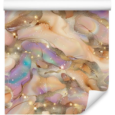 Papier peint beige et or pour salon et chambre 50x1000 cm (1/5)