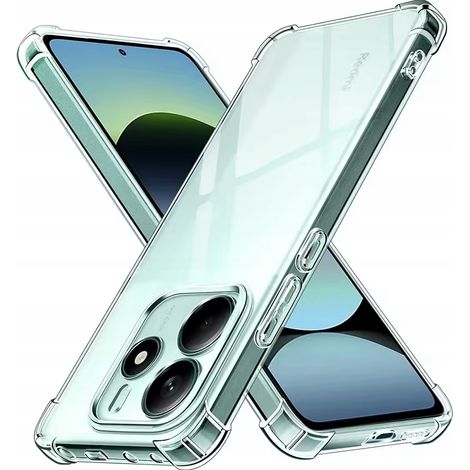 Custodia per XIAOMI REDMI NOTE 14 4G ANTI URTO ISOLA COVER TRASPARENTE + Vetro (1/5)