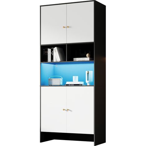 Meuble multifonction 80x40x185 cm, noir et blanc
