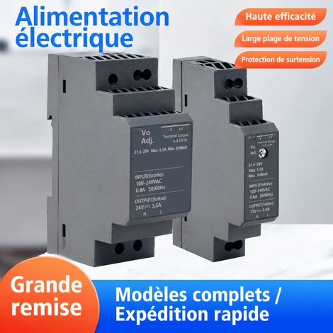 Alimentation modulaire sur rail DIN HDR-15-12 15W 12V 1.25A hdr-15-12 12 1.25 15 1,7 × 9 × 5,45 cm 74 g – Livraison gratuite (1/5)