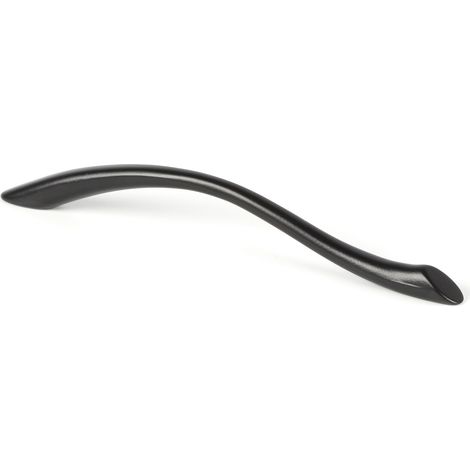 Tirador de Asa para Mueble  Estilo Contemporáneo  Fabricado en Zamak  Acabado en Negro Mate  Distancia Entrepuntos: 128 mm  Medidas 175923 mm  Sistema de Fijación Atornillado  Incluye Tornillos M4  2 