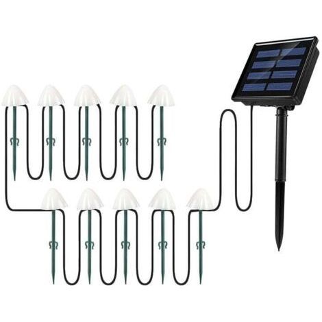 Outdoor Solar Lamp, 10 LED Outdoor Solar Light, Outdoor Solar Garden Ground Lamp Waterproof IP65, Outdoor Solar Garden Light for Garden Deco Path Terrace Courtyard, 3000K Warm (1/4)