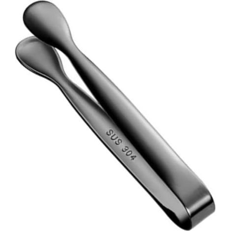 10 mini stainless steel tongs, black ice tongs, ideal for sugar cubes, appetizers, tea rooms and coffee bars (1/5)