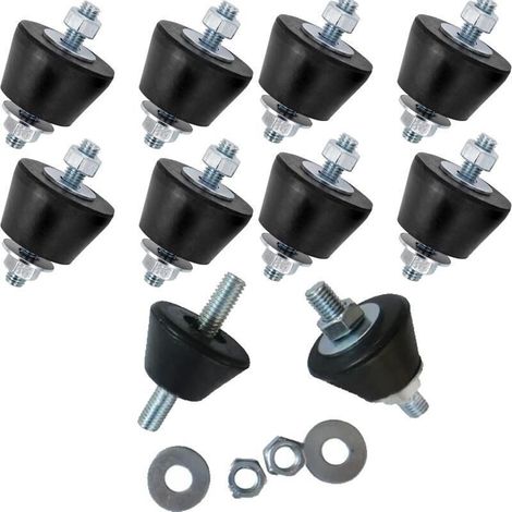 Lot de 8 pieds anti-vibration Mute Block M8 – Fixation murale pour climatiseur – Écrous et rondelles en acier zingué inclus – Résistance aux vibrations (1/5)
