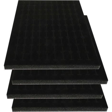 Set mit 4 Einlagen für Ohrringboxen, Ringhalter und Schmuckkästchen. – 28 x 18 cm – Schwarz (1/4)