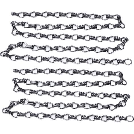 Lot de 2 chaînes de suspension d'un mètre, antirouille et anticorrosion, faciles à monter, pour la fabrication de mangeoires à oiseaux (gris).
