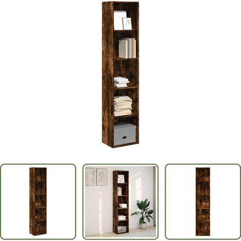 vidaXL Étagère livres - Bibliothèque chêne fumé 40x30x189 cm bois d'ingénierie (1/5)