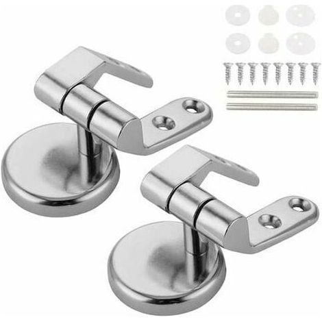 Charniere Abattant WC Fixations de Remplacement Charniere Abattant En Alliage De Zinc WC Siège Charnière pour bois Résine MDF Abattant WC (1/4)