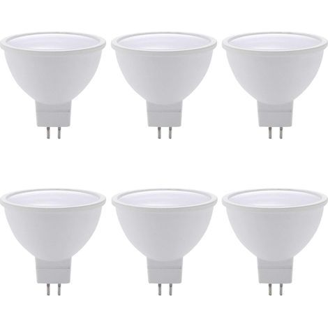 Lot de 6 ampoules LED MR16 5W (culot plat) - Température de couleur : tricolore - Sans scintillement (1/5)