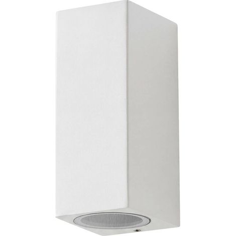 Lucande Lámpara de pared exterior 'Xava' en Blanco Aluminio