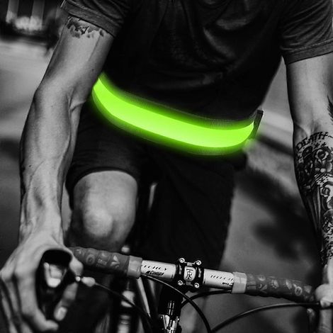 Ceinture de course LED - Ceinture réfléchissante lumineuse rechargeable par USB, ceinture de sécurité clignotante pour coureurs et joggeurs (1/3)