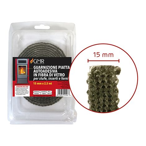 GUARNIZIONE PIATTA AUTOADESIVA PER STUFE- 15 mm- FF- pezzi 1