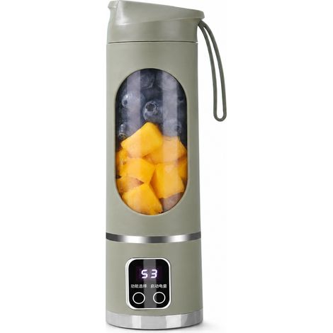 Blender Portable USB Vert, Gobelet pour Smoothies et Glace Pilée, 12 Lames, 7,4 V, Double Batterie 1500 mAh (1/5)
