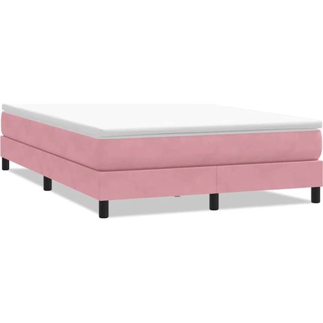 Maison Exclusive - Giroletto a Molle senza Materasso Rosa 160x210 cm in Velluto (1/5)