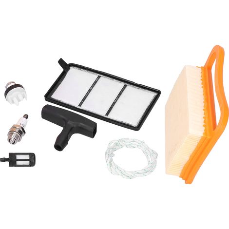Kit Accessoire Machine de Coupe - Filtre à Air en Coton - Filtre à Carburant - Ampoule d'Amorçage - Bougie - Cordon de Démarrage - Poignée - Pour Stihl TS410 TS420 - 1 Pièce (1/5)