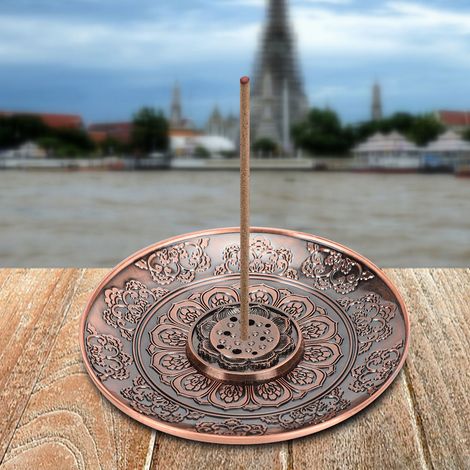 Brûleur d'encens en métal à 9 trous, cendrier décoratif pour bâtons d'encens (1/5)