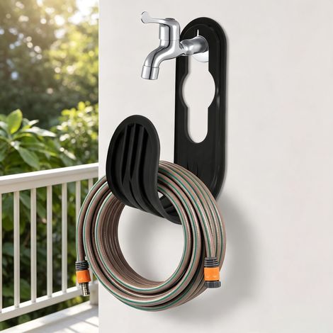 Supports de tuyau d'arrosage pour l'extérieur, support de tuyau, support mural pour robinet d'eau pour extérieur, cour, garage, rang (1/5)