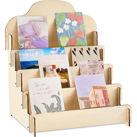 5-stöckiger Grußkartenständer, Postkartenständer aus Holz, tragbarer Ständer, Postkartenhalter für Fotokarten, Ladentheke, Grußkarten (1/5)