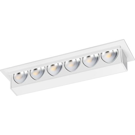LedsC4 Bento - Downlight LED Empotrable LED 6W y 455lm con Luz Cálida 2700K. Diámetro 3.9cm. Estructura de Aluminio. Uso Interior IP23. Color Blanco