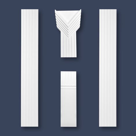 MARBET DESIGN Pilastre Polystyrène Mur Colonne Moulure Décor Colonne Plat: PL-02, blanc