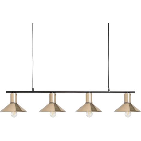 Luminaire suspendu doré style art déco en fer - Doré intemporel finition brossée (1/4)