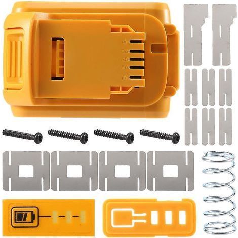 Boîtier de remplacement en plastique pour batterie DeWalt 20V DCB201, DCB203, DCB204, DCB200 18V Li-Ion (3A, 4A, 5A). (1/5)