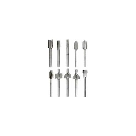 10 Stück 3 mm (1/8") Mini-Schaft-HSS-Holzbearbeitungsfräser für Dremel Foredom Rotationswerkzeuge - Crezuo