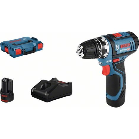 12V BOSCH GSR 12V-15 FC Bohrschrauber - 2 Li-Ion 2Ah Akkus + Ladeger√§t + L-Boxx Koffer - 06019F6001 (1/10)