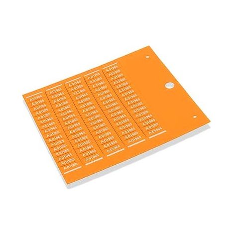 Plaque de marquage des câbles sur carte pour tubes PMF 4x10 mm orange sans halogène