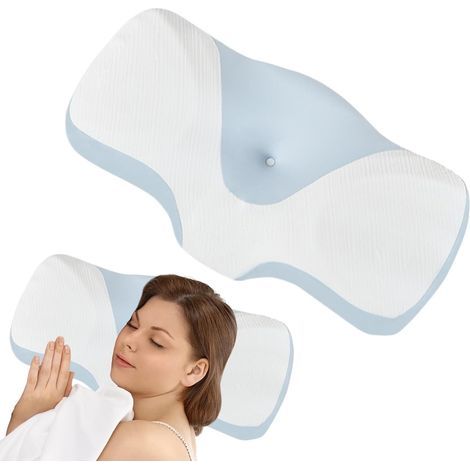 Générique Oreiller Cervical Ergonomique Oreiller Ergonomique en Mousse À Mémoire,Confort Cervical Respirant pour Femmes Et Adultes Dormeurs sur Le Côté Dos Ou Ventre (1/5)